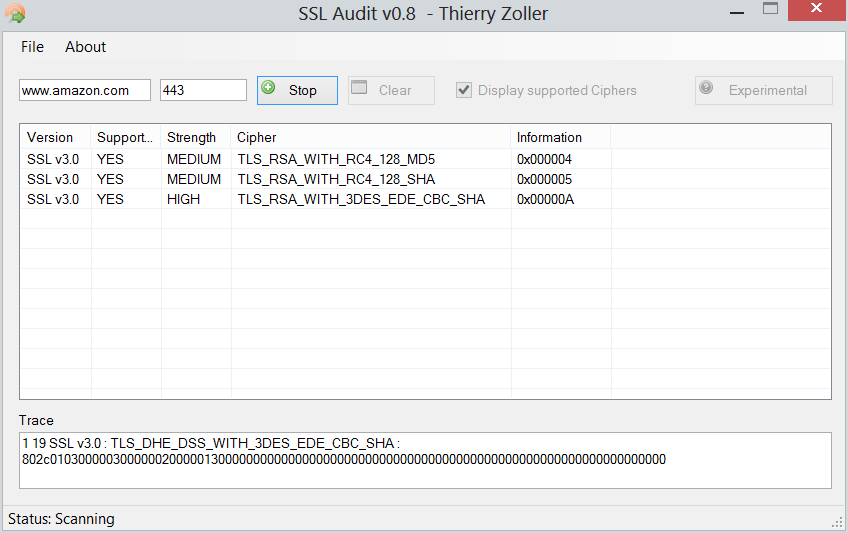SSL Audit is a windows based SSL scanner